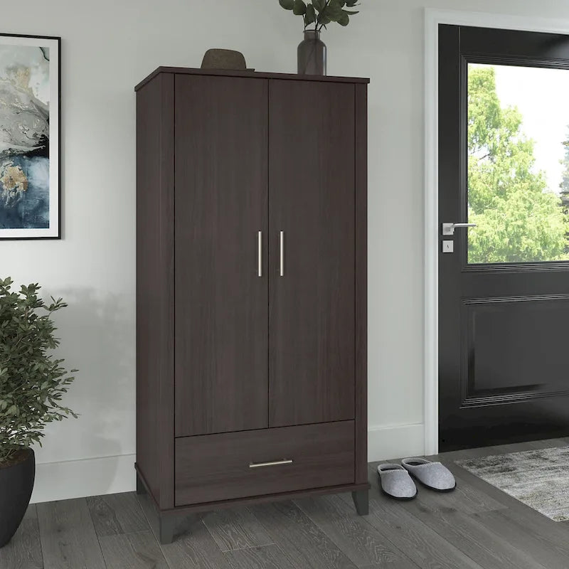Meuble d'entrée haut avec portes et tiroir