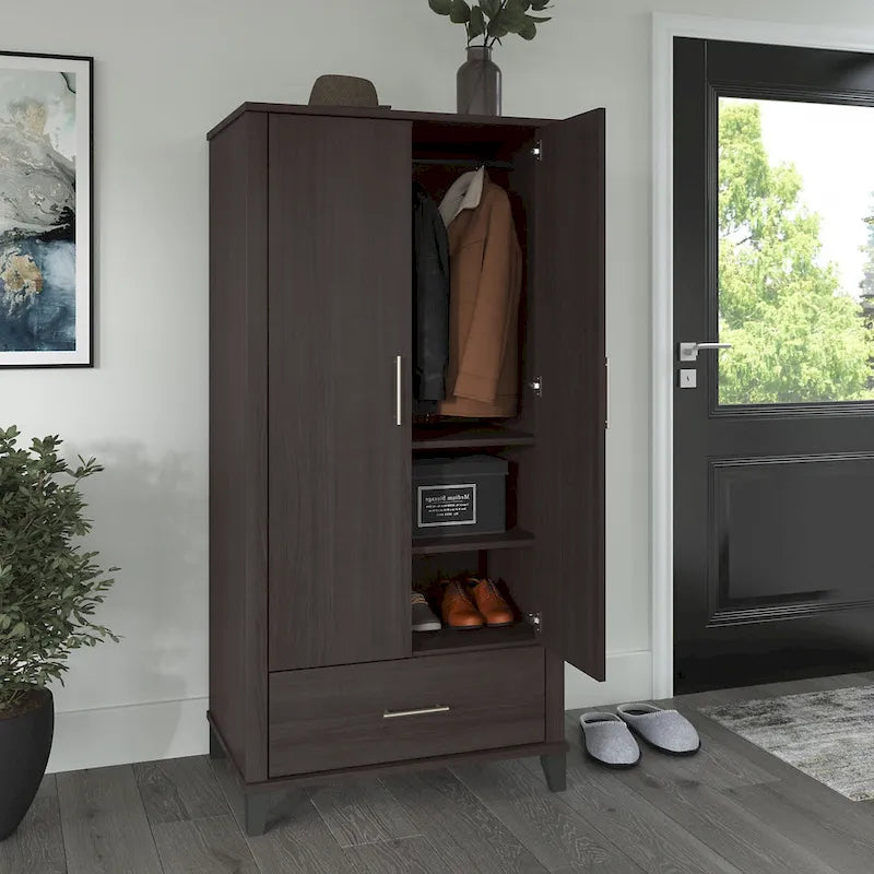 Meuble d'entrée haut avec portes et tiroir