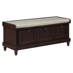 Banc à chaussures avec coussin rabattable et espace de rangement caché, banc de rangement à chaussures pour entrée avec 3 tiroirs, banc de bout de lit pour chambre