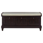 Banc à chaussures avec coussin rabattable et espace de rangement caché, banc de rangement à chaussures pour entrée avec 3 tiroirs, banc de bout de lit pour chambre