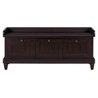 Banc à chaussures avec coussin rabattable et espace de rangement caché, banc de rangement à chaussures pour entrée avec 3 tiroirs, banc de bout de lit pour chambre