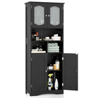 Meuble de rangement haut de salle de bain de 148,6 cm, armoire à linge sur pied - Voir détails