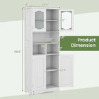 Meuble de rangement haut de salle de bain de 148,6 cm, armoire à linge sur pied - Voir détails