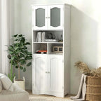 Meuble de rangement haut de salle de bain de 148,6 cm, armoire à linge sur pied - Voir détails