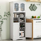 Meuble de rangement haut de salle de bain de 148,6 cm, armoire à linge sur pied - Voir détails