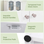 Meuble de rangement haut de salle de bain de 148,6 cm, armoire à linge sur pied - Voir détails
