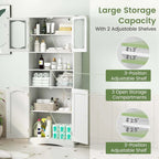 Meuble de rangement haut de salle de bain de 148,6 cm, armoire à linge sur pied - Voir détails