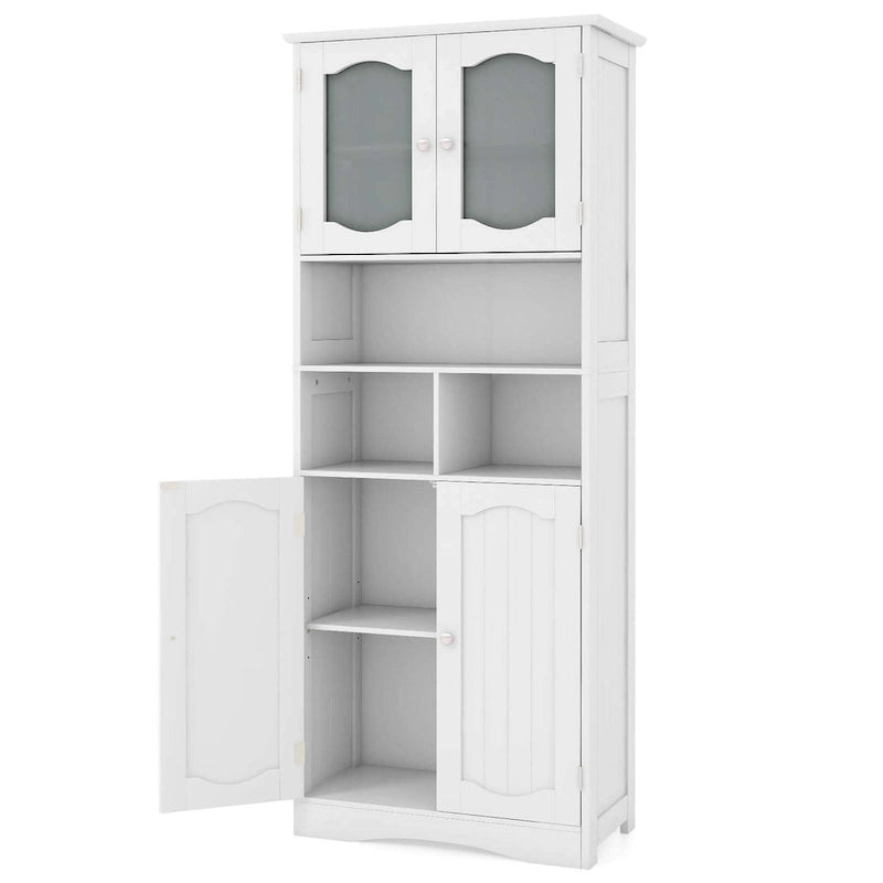 Meuble de rangement haut de salle de bain de 148,6 cm, armoire à linge sur pied - Voir détails