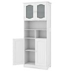 Meuble de rangement haut de salle de bain de 148,6 cm, armoire à linge sur pied - Voir détails