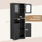 Meuble de rangement haut de salle de bain de 148,6 cm, armoire à linge sur pied - Voir détails