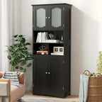 Meuble de rangement haut de salle de bain de 148,6 cm, armoire à linge sur pied - Voir détails
