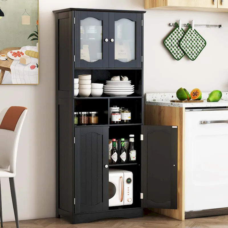 Meuble de rangement haut de salle de bain de 148,6 cm, armoire à linge sur pied - Voir détails