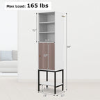 Costway Armoire Haute de Salle de Bain de 57 po avec 1 Porte et 4 Étagères - Voir Détails