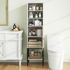 Costway Armoire Haute de Salle de Bain de 57 po avec 1 Porte et 4 Étagères - Voir Détails