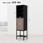 Costway Armoire Haute de Salle de Bain de 57 po avec 1 Porte et 4 Étagères - Voir Détails
