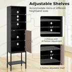 Costway Armoire Haute de Salle de Bain de 57 po avec 1 Porte et 4 Étagères - Voir Détails