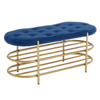 Bout de banc capitonné en velours pour salon/chambre