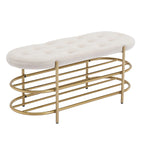 Bout de banc capitonné en velours pour salon/chambre