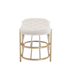 Bout de banc capitonné en velours pour salon/chambre