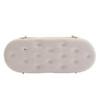 Bout de banc capitonné en velours pour salon/chambre