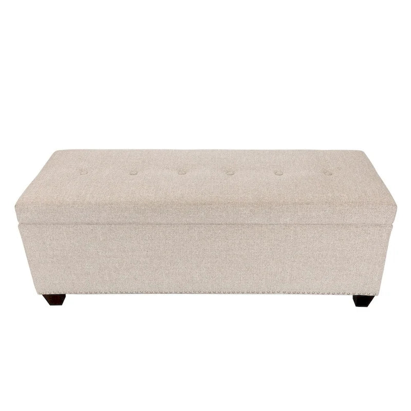 Banc de rangement pour chaussures et linge DUO 6 boutons, lin – NOVA