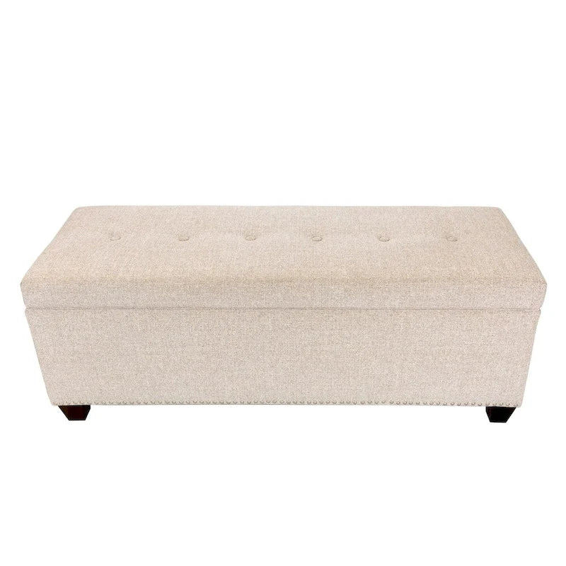 Banc de rangement pour chaussures et linge DUO 6 boutons, lin – NOVA