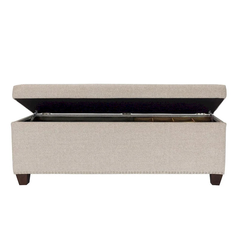 Banc de rangement pour chaussures et linge DUO 6 boutons, lin – NOVA