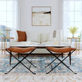 Tabouret artisanal en cuir Melton (Inde)