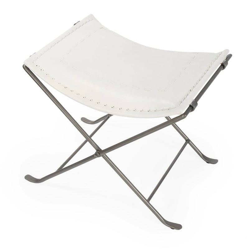 Tabouret artisanal en cuir Melton (Inde)