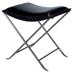 Handmade Butler Melton Leather Stool (India)