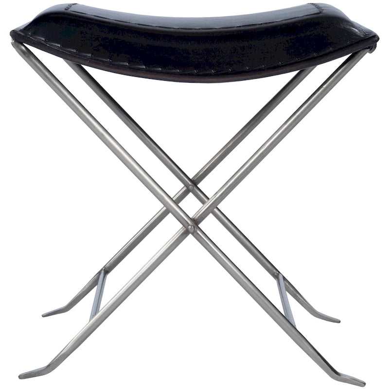 Tabouret artisanal en cuir Melton (Inde)