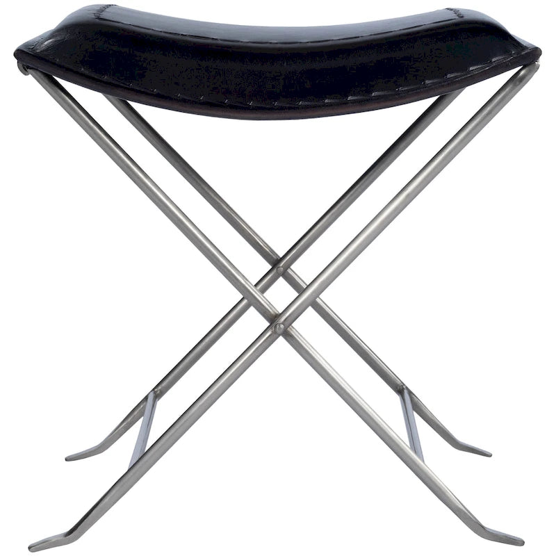 Tabouret artisanal en cuir Melton (Inde)