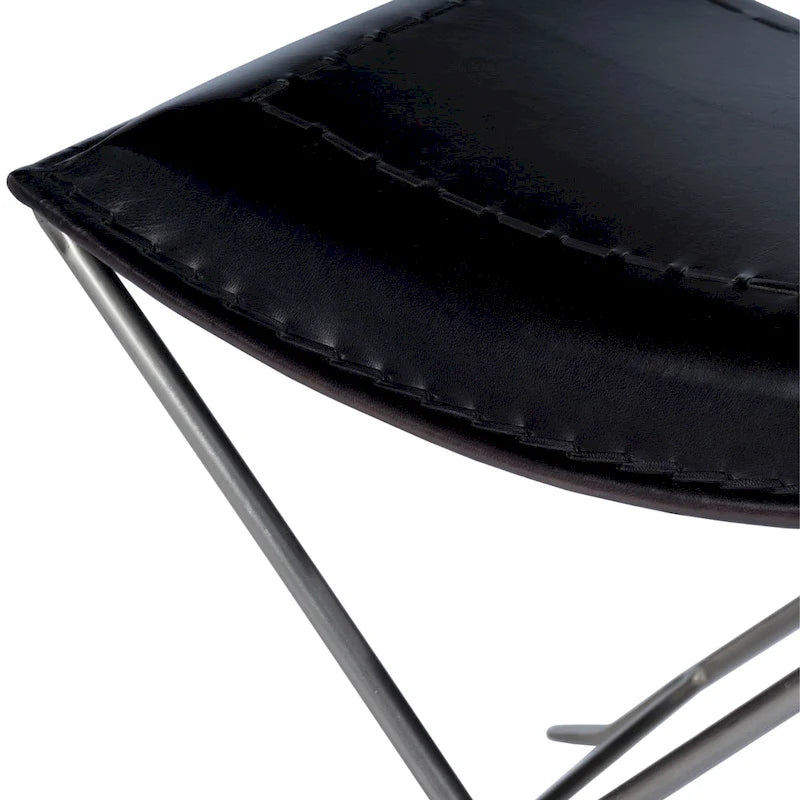 Tabouret artisanal en cuir Melton (Inde)
