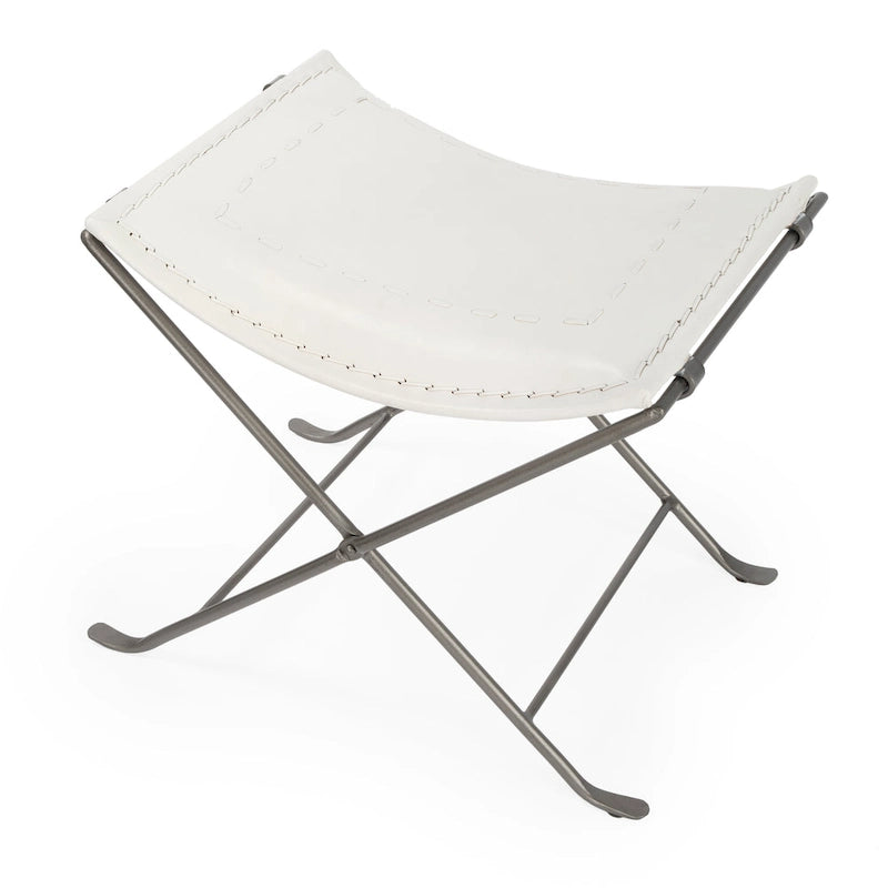 Tabouret artisanal en cuir Melton (Inde)
