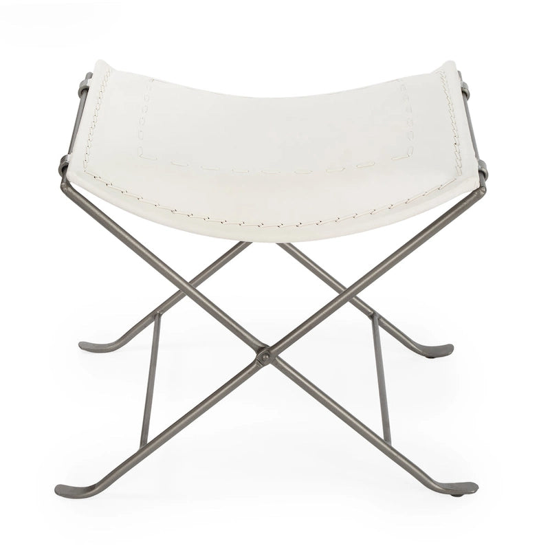 Tabouret artisanal en cuir Melton (Inde)