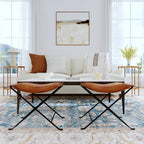Tabouret artisanal en cuir Melton (Inde)