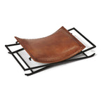 Tabouret artisanal en cuir Melton (Inde)