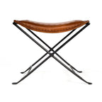 Tabouret artisanal en cuir Melton (Inde)