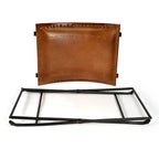 Tabouret artisanal en cuir Melton (Inde)