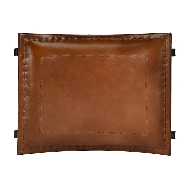 Tabouret artisanal en cuir Melton (Inde)