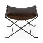 Tabouret artisanal en cuir Melton (Inde)