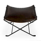 Tabouret artisanal en cuir Melton (Inde)