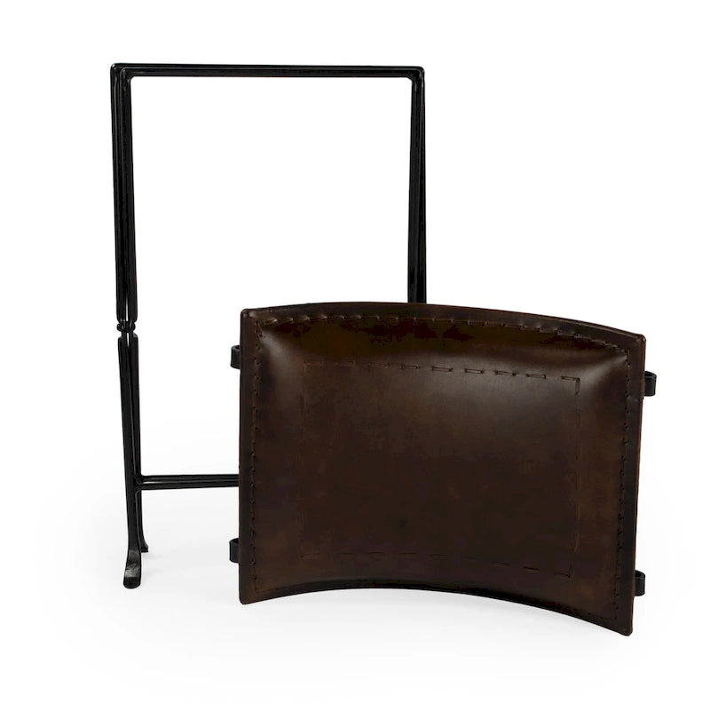 Tabouret artisanal en cuir Melton (Inde)