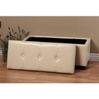 Banc de rangement en bois Ariel Ivory