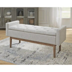 Banc de rangement contemporain beige/marron – 50L x 18P x 18H