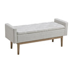Banc de rangement contemporain beige/marron – 50L x 18P x 18H