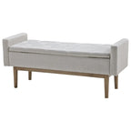 Banc de rangement contemporain beige/marron – 50L x 18P x 18H