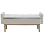 Banc de rangement contemporain beige/marron – 50L x 18P x 18H