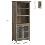 Armoire de rangement multifonctionnelle, étagère bibliothèque avec étagères réglables, présentoir pour bureau, cuisine, salon, nature