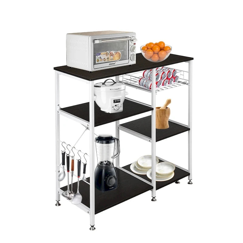 35.5 Kitchen Baker's Rack 3-Tier Microwave Stand Dark Brown